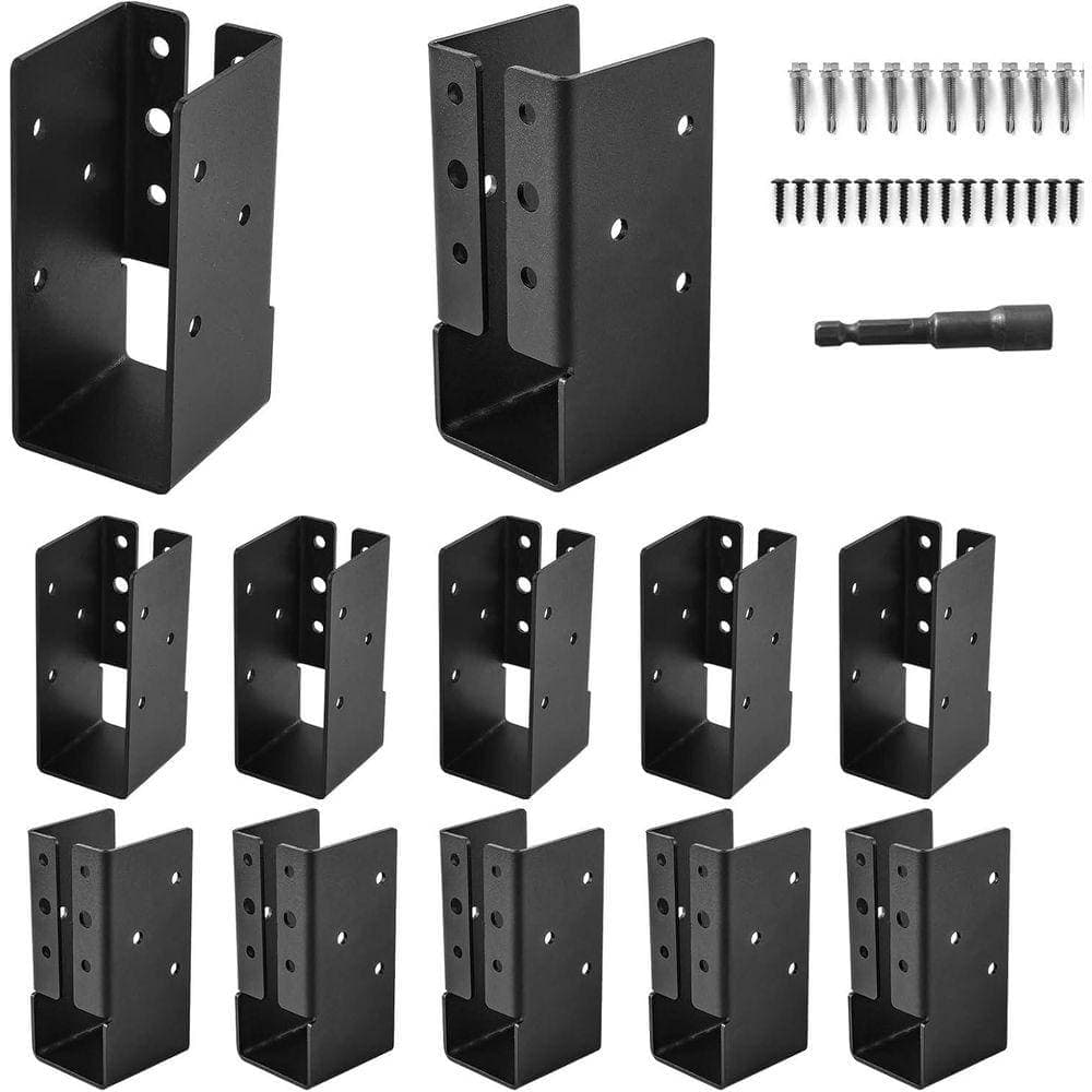 KIWDZFU 2x4 12-Gauge Q235B Steel Concealed Joist Hangers Powder Coated for Outdoor Trim and Beam Mounting 12 Pack (1)