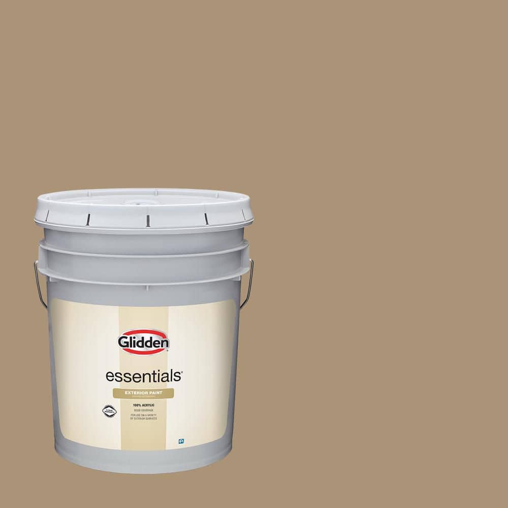 Glidden Essentials 5 gal. PPG1085-5 Sauteed Mushroom Satin Exterior Paint