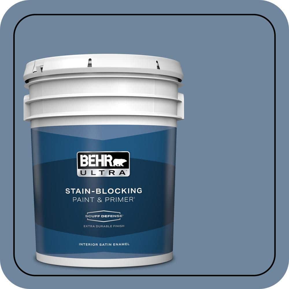 BEHR ULTRA 5 gal. #S520-5 Thundercloud Extra Durable Satin Enamel Interior Paint & Primer