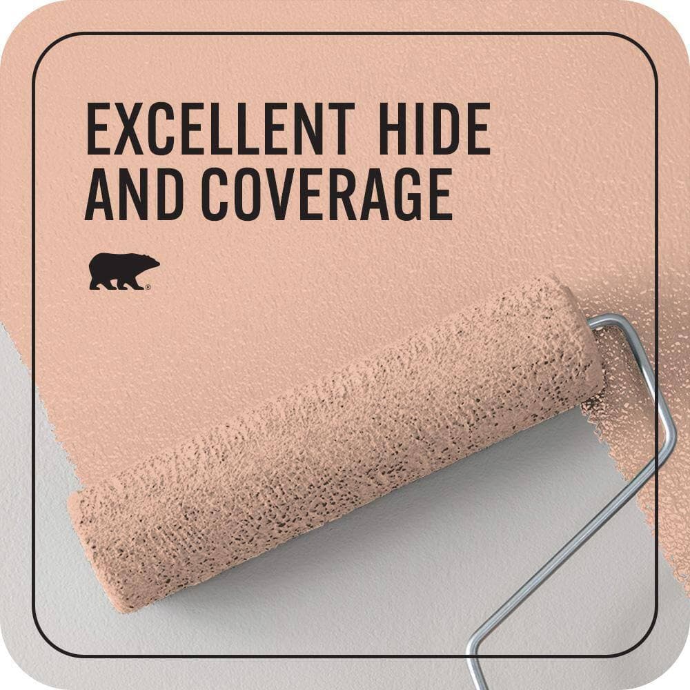 BEHR PREMIUM PLUS 1 qt. #BIC-03 Veronese Peach Flat EcoMix Plant-Based Interior Paint & Primer (2)