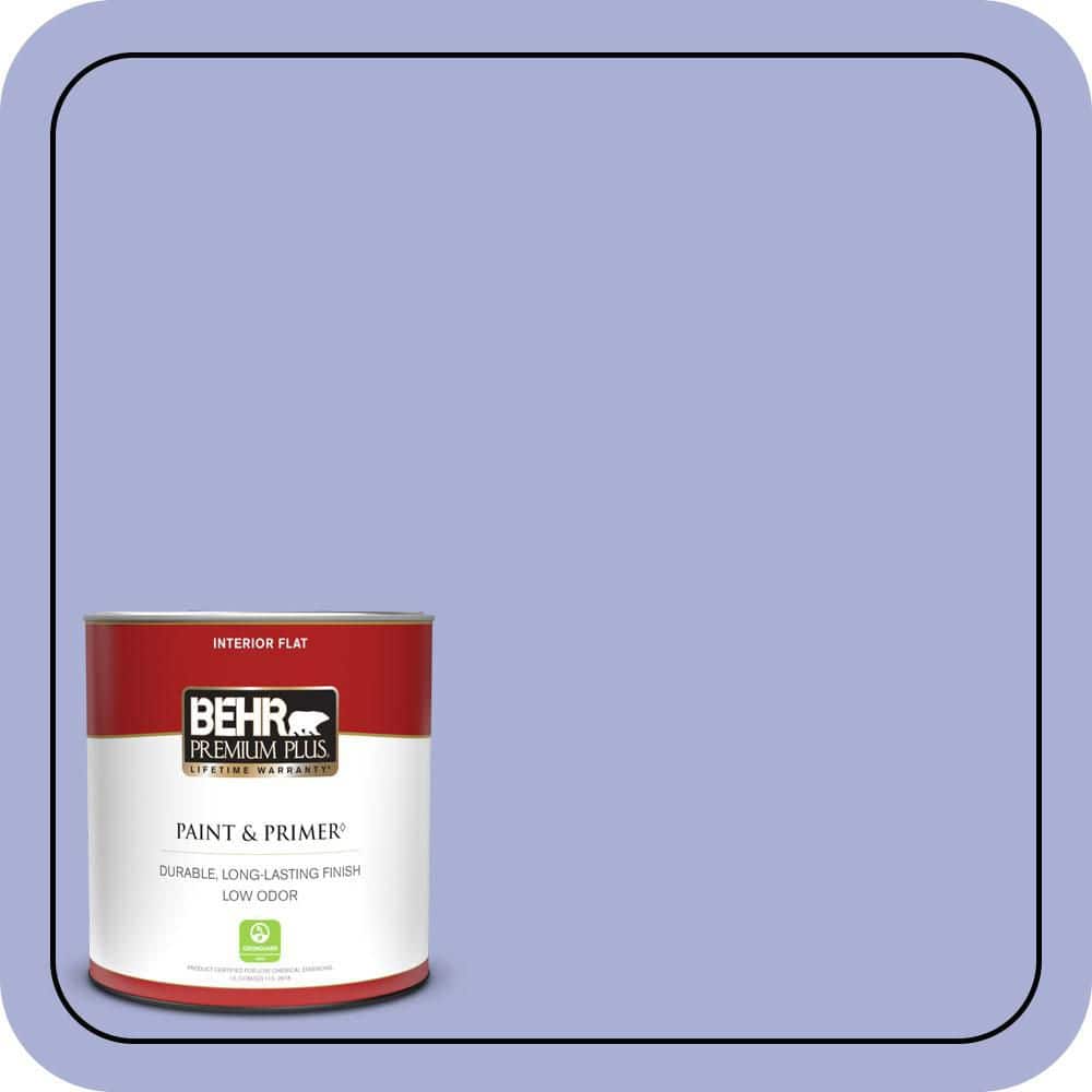 BEHR PREMIUM PLUS 1 qt. #MQ4-30 Lavender Wash Flat Low Odor Interior Paint & Primer