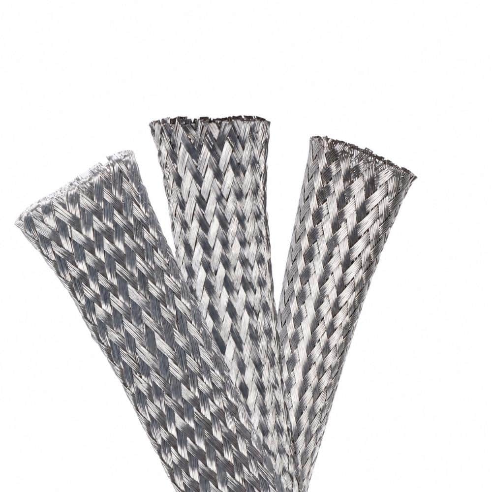 Unbranded Tinned Copper Braided Shielding Sleeving 1/2 in x 13 ft Expandable Flat Mesh for EMI RFI Wire Protection