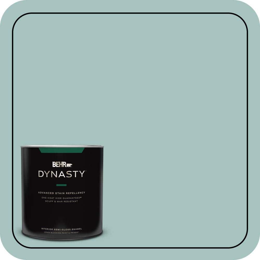 BEHR DYNASTY 1 qt. #T17-08 Polished Aqua Semi-Gloss Enamel Interior Stain-Blocking Paint & Primer