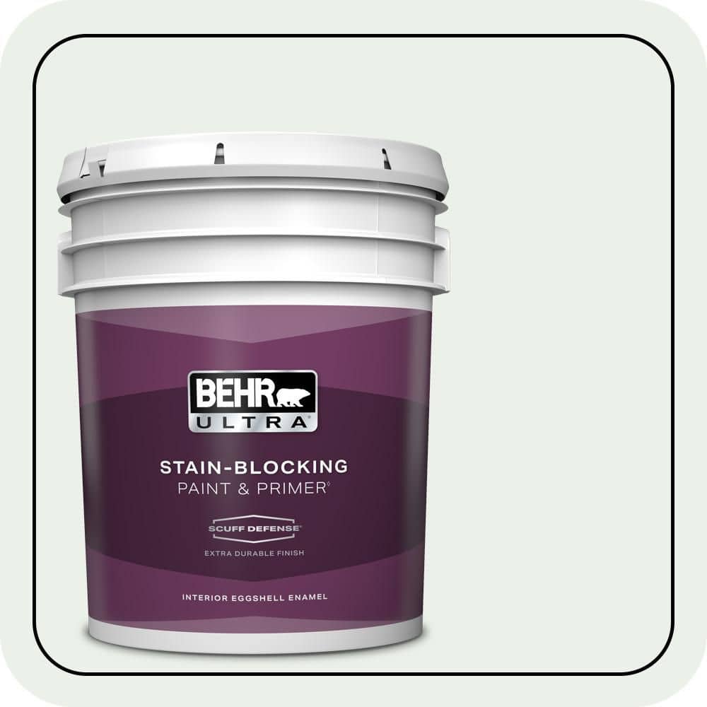 BEHR ULTRA 5 gal. #470E-1 Breakwater White Extra Durable Eggshell Enamel Interior Paint & Primer
