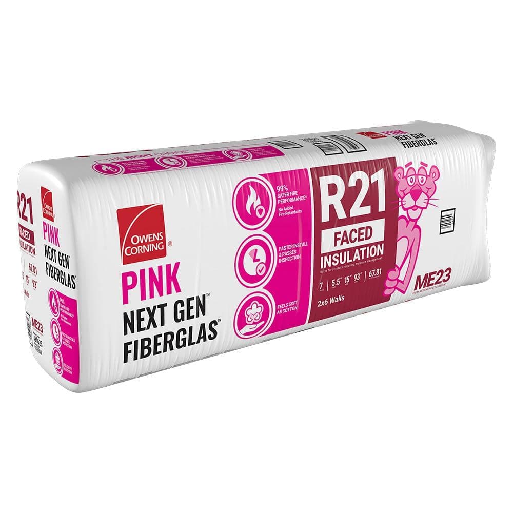 Owens Corning R-21 Faced Fiberglass Insulation Batt 15 in. x 93 in. (1 Bag)