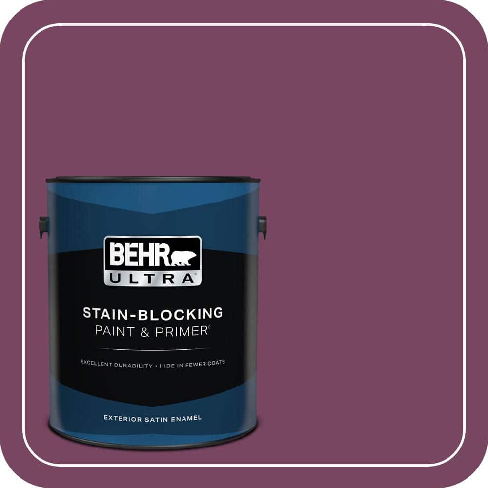 BEHR ULTRA 1 gal. #690B-7 Plum Jam Satin Enamel Exterior Paint & Primer