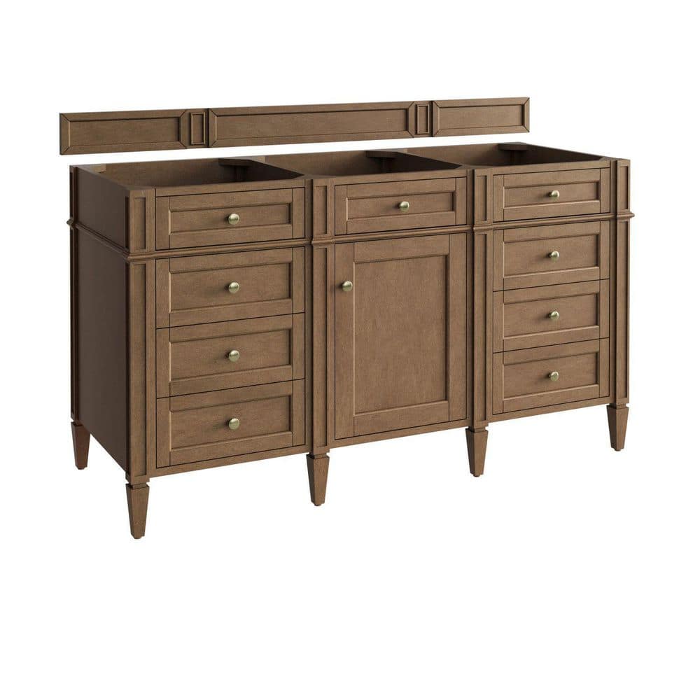 James Martin Vanities Brittany 59.8 in. W x 22.9 in. D x 32.6 in. H Single Bath Vanity Cabinet without Top in Pecan (1)