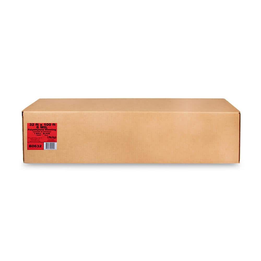 Film-Gard 32 ft. x 100 ft. x 6 mil Black Plastic Sheeting (3)