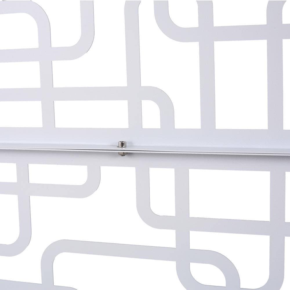 Boosicavelly 48" W x 76" H White Steel Freestanding Privacy Fence Screen for Garden Fence (3)