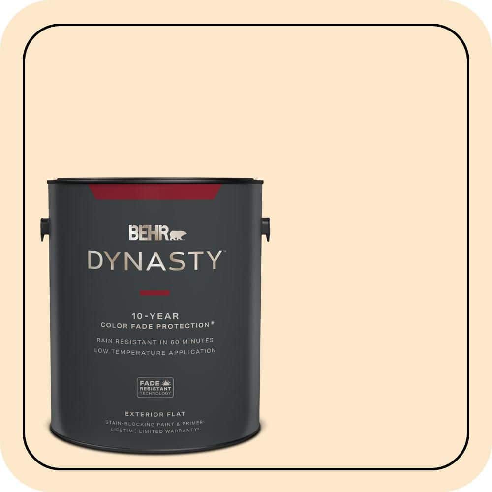 BEHR DYNASTY 1 gal. #YL-W02 Spanish Lace Flat Exterior Stain-Blocking Paint & Primer