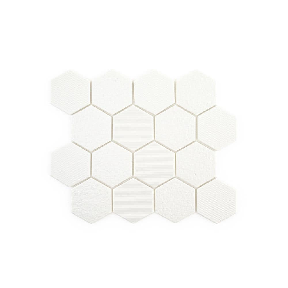 Jeffrey Court Magma White 10 in. x 11.875 in. Hexagon Matte Glass Mosaic Wall and Floor Tile (12.36 sq. ft. /Case)
