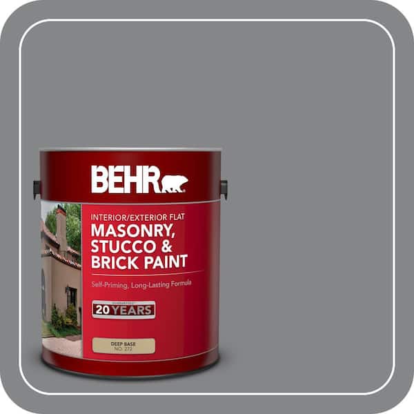 BEHR 1 gal. #PFC-64 Storm Flat Interior/Exterior Masonry, Stucco and Brick Paint (2)