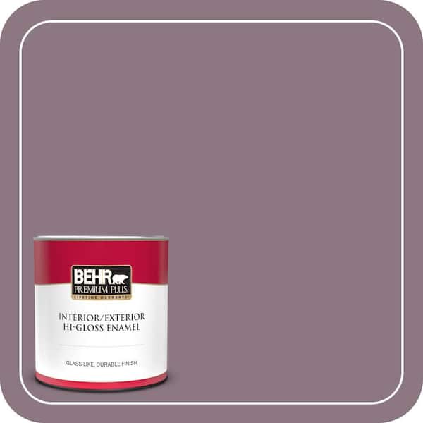 BEHR PREMIUM PLUS 1 gal. #BNC-20 Purple Rubiate Semi-Gloss Enamel Low Odor Interior Paint & Primer (4)