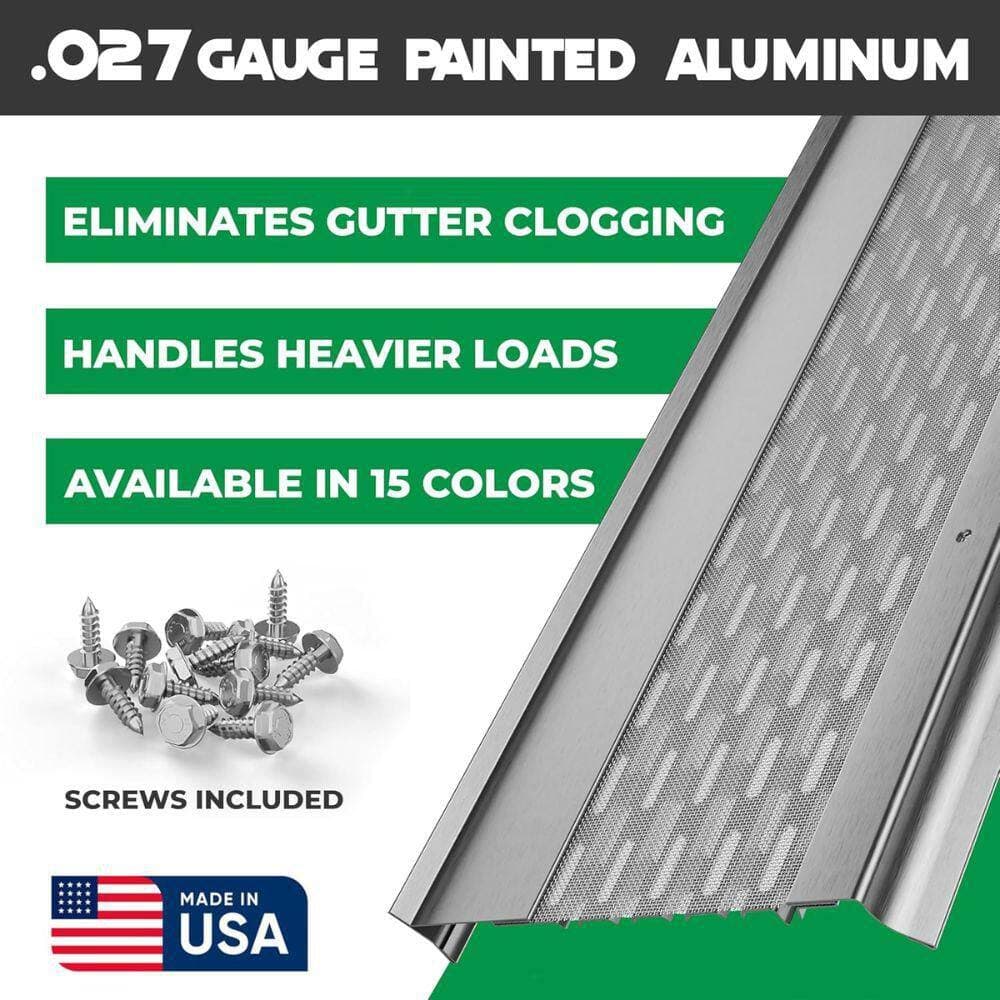 WATERLOCK Goldguard [6 in. x 100 ft.] Gutter Guard for 6 in. K-Style and Box Gutters, Aluminum Frame and SS Mesh, White (3)
