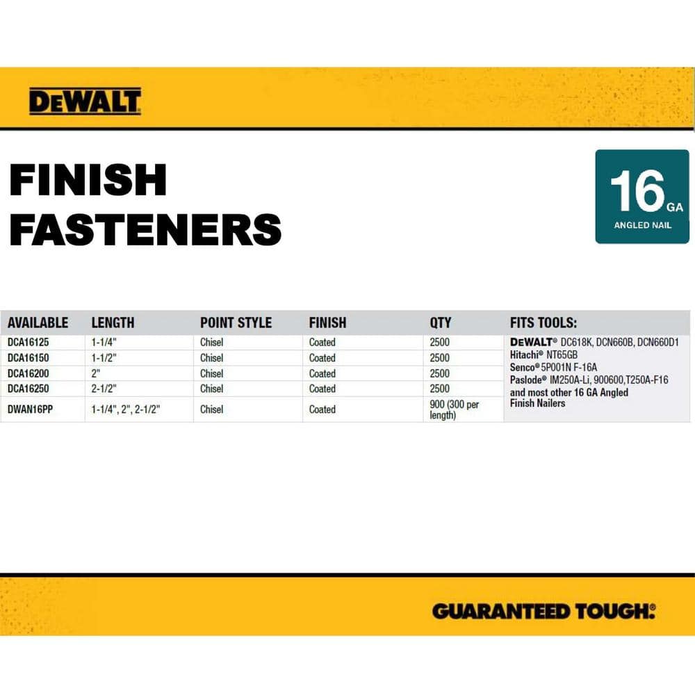 DEWALT 2 in. 16-Gauge Angled Finish Nails (2500 Pack) (4)