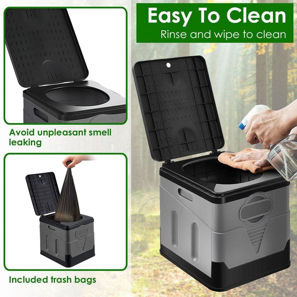 Tahanbath Non-Electric Foldable Portable Outdoor Waterless Toilet with Carry Bag for Camping Travel (3)