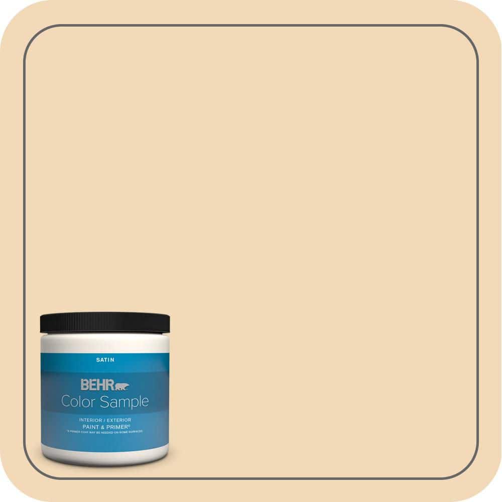 BEHR PREMIUM PLUS 8 oz. #PPH-13 Vanilla Cone Satin Enamel Interior/Exterior Paint & Primer Color Sample