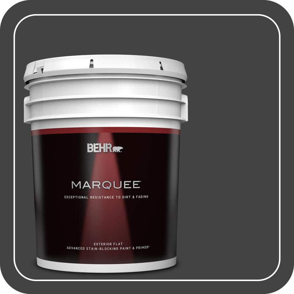 BEHR MARQUEE 5 gal. #S-H-790 Black Suede Flat Exterior Paint & Primer