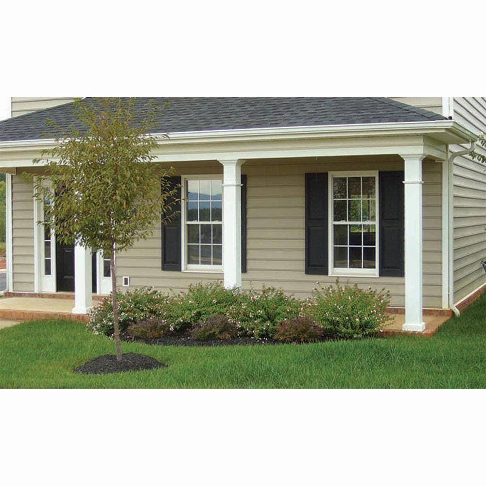AFCO 6 in. Textured White Capital and Base with feature for Endura-Aluminum Craftsman Style Columns (3)