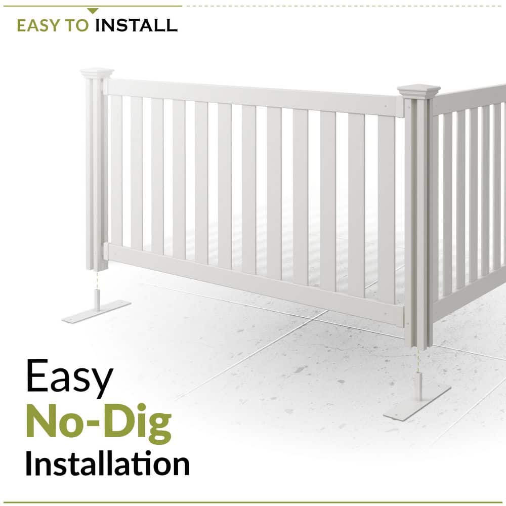 Zippity Outdoor Products 65.5 in. x 38 in. Davidson Hinged White Vinyl Portable Event Spaced Picket Fence Kit (3)