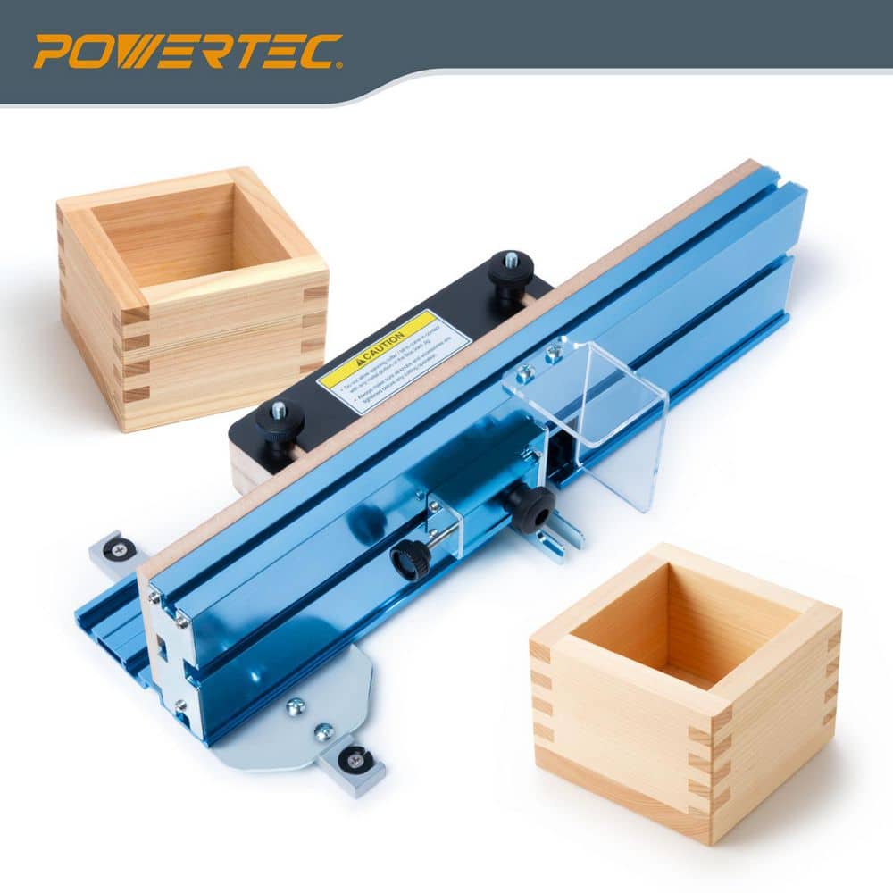 ‎POWERTEC Adjustable Box Joint Jig for Table Saws and Router Tables, Woodworking Accessory for Box Making (3)