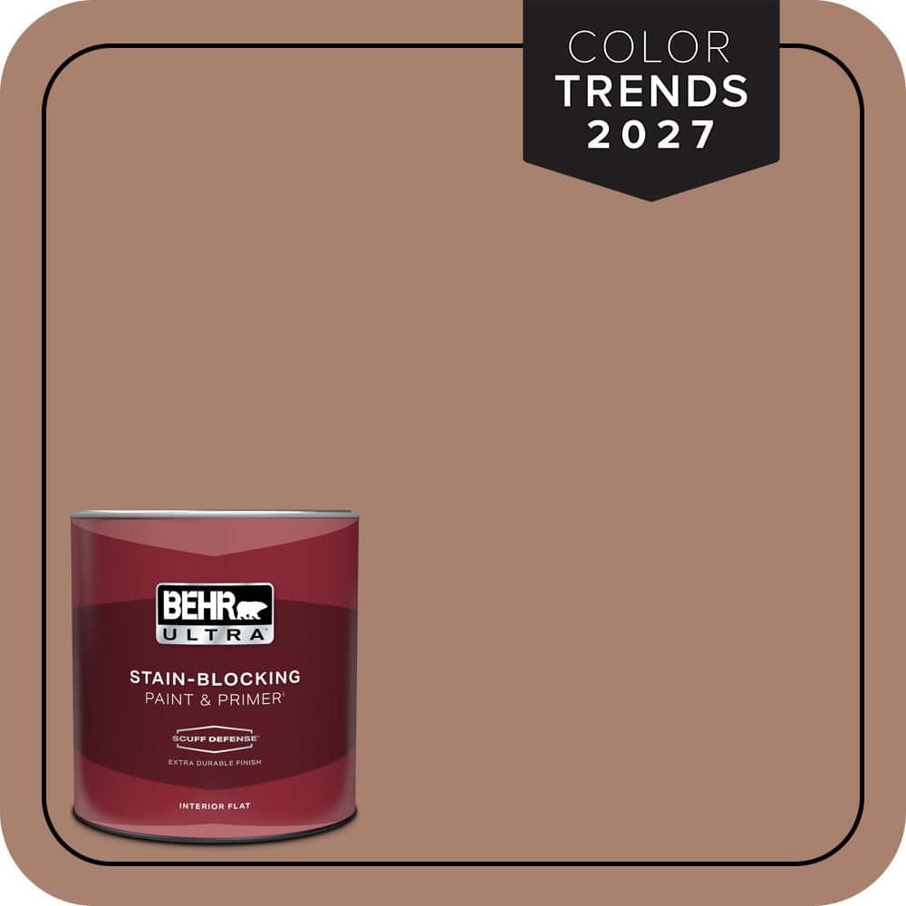 BEHR ULTRA 1 qt. #S190-5 Cocoa Nutmeg Extra Durable Flat Interior Paint & Primer