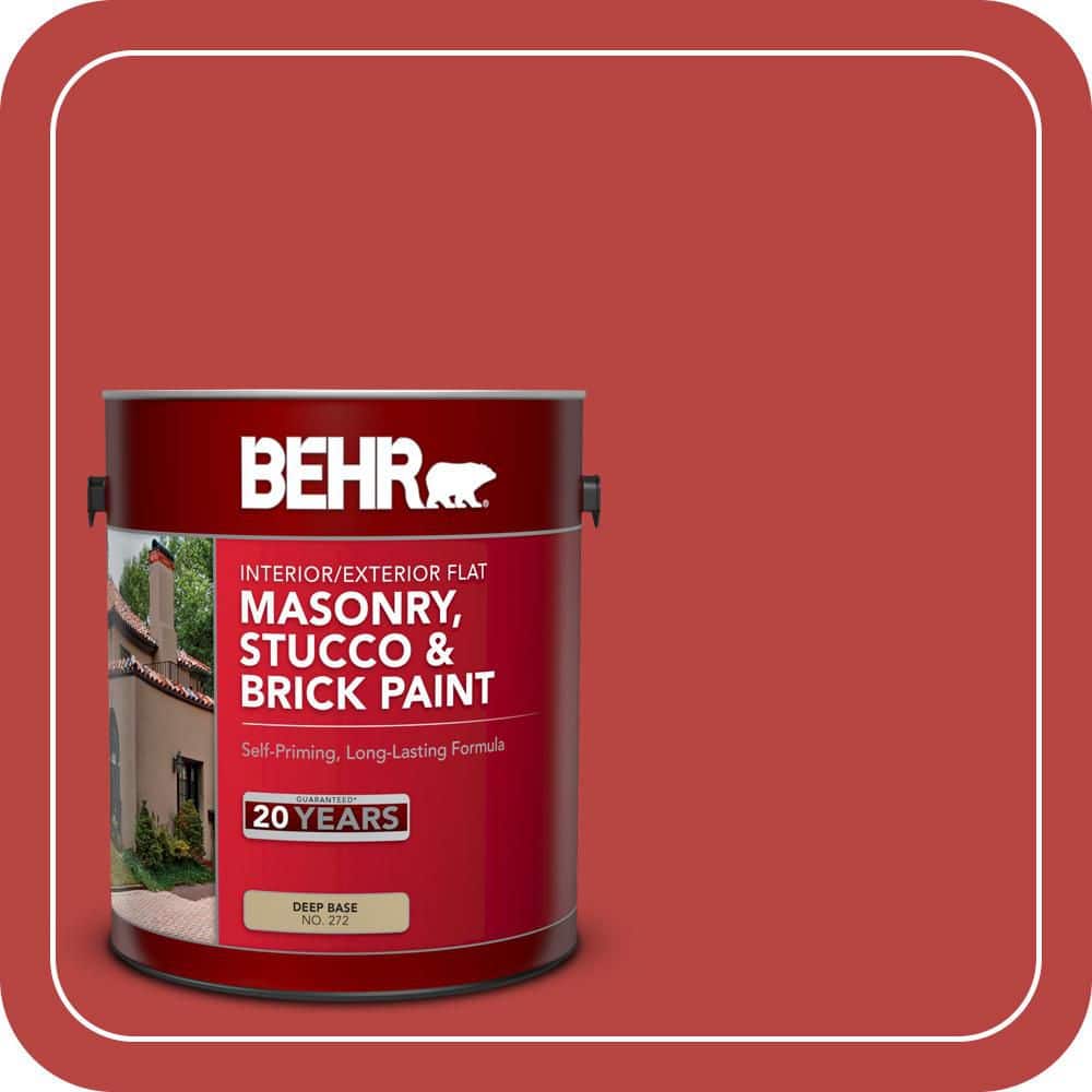 BEHR 1 gal. #OSHA-5 OSHA SAFETY RED Flat Interior/Exterior Masonry, Stucco and Brick Paint (1)