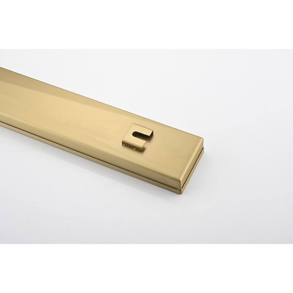 Tahanbath 36 in. Linear Shower Drain, Included Hair Strainer and Leveling Feet in Brushed Gold (3)
