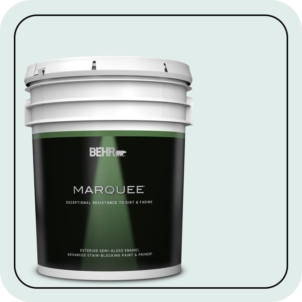 BEHR MARQUEE 5 gal. #500E-1 Cumulus Semi-Gloss Enamel Exterior Paint & Primer