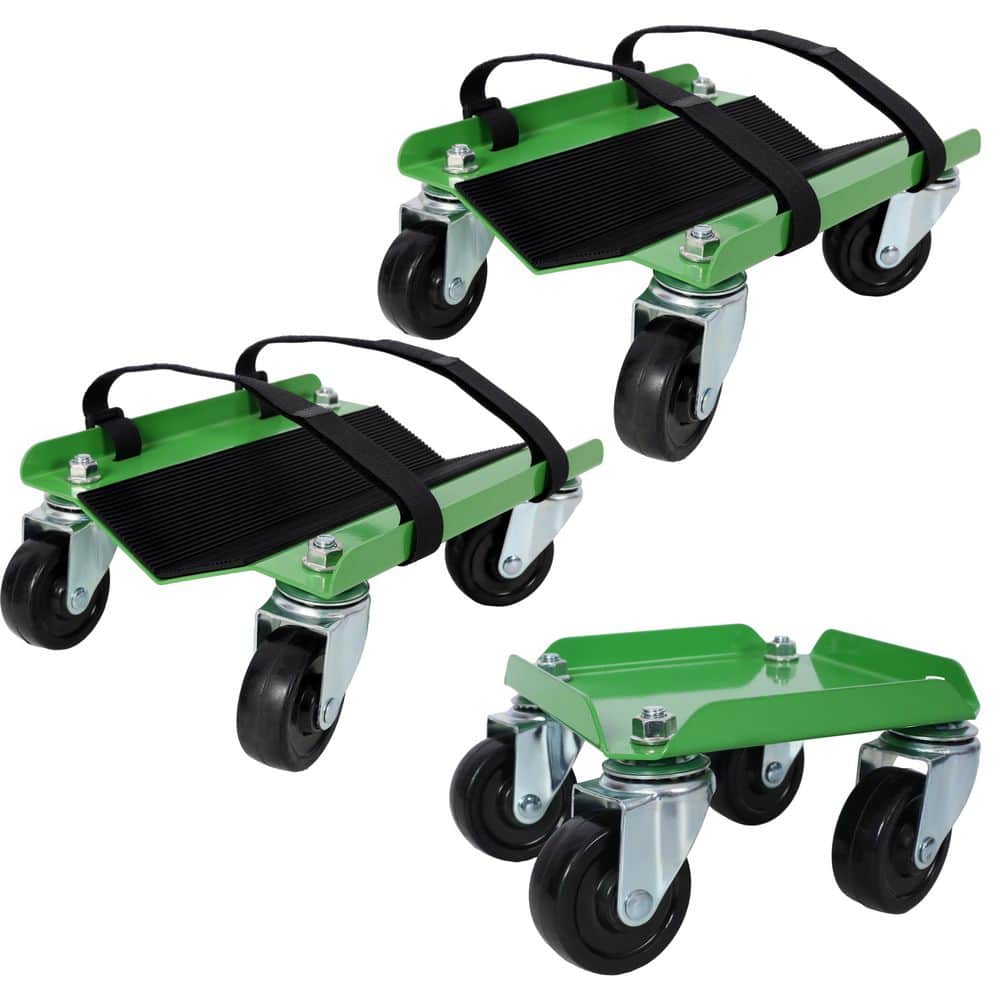 maocao hoom Snowmobile Dolly Heavy Duty Carries up to 1500 lbs. V-Slide with 2.5 in. Swivel Casters Rubber Pad, Heavy Duty Straps (1)