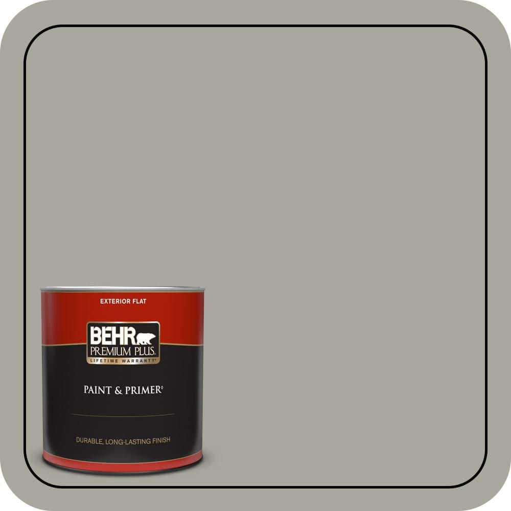 BEHR PREMIUM PLUS 1 qt. #PPU25-05 Old Celadon Flat Exterior Paint & Primer