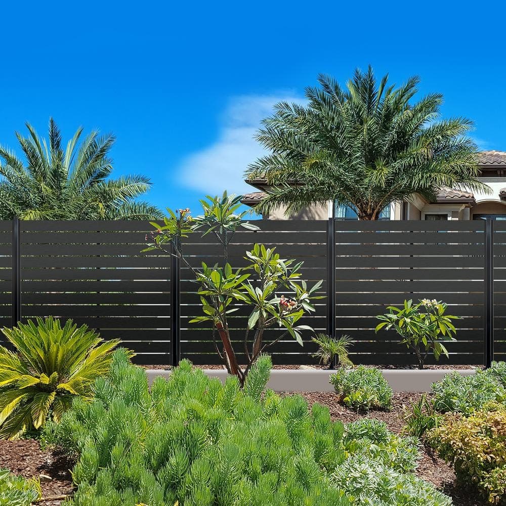 OUTDECO 5.5 in. x 72 in. x.75 in. Wood Plastic Composite Fence Board, Flat Edge Both Sides, Sanded Finish - Charcoal (4-Pack) (2)