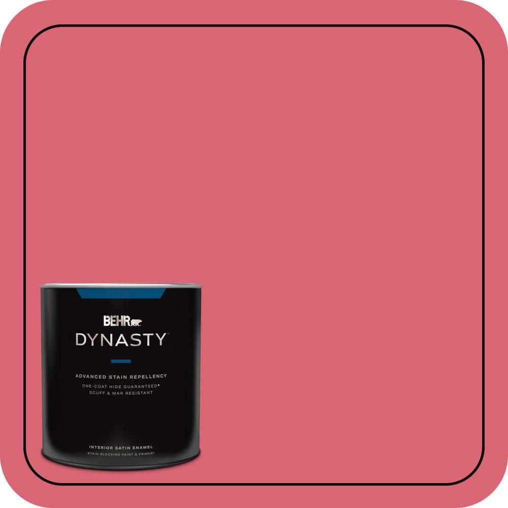 BEHR DYNASTY 1 qt. #P150-5A Strawberry Taffy Satin Enamel Interior Stain-Blocking Paint and Primer