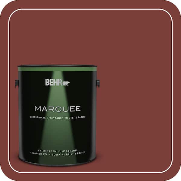 BEHR MARQUEE 1 gal. #PPU2-02 Red Pepper Semi-Gloss Enamel Exterior Paint & Primer (2)