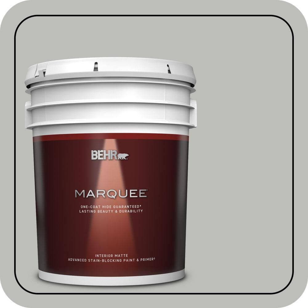 BEHR MARQUEE 5 gal. #PPU24-17 Hailstorm Gray Matte Interior Paint & Primer (1)