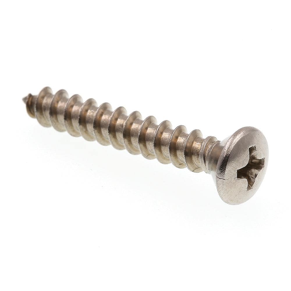 Prime-Line #10 x 1-1/4 in. Grade 18-8 Stainless Steel Phillips Drive Oval Head Self-Tapping Sheet Metal Screws (100-Pack) (1)