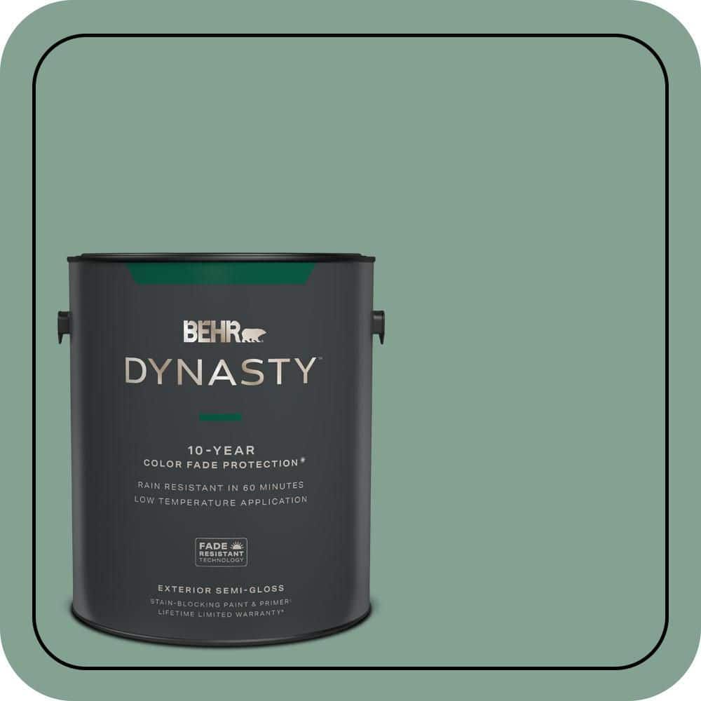 BEHR DYNASTY 1 gal. #S420-4 Australian Jade Semi-Gloss Enamel Exterior Stain-Blocking Paint & Primer