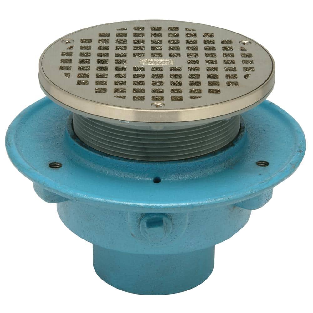 Zurn 6 in. Round Nickel Bronze Floor Drain Features 3 in. No-Hub Body Floor Drain