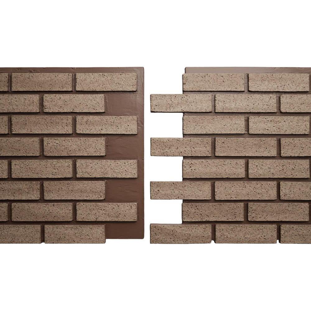 Ekena Millwork EverStone Traditional Faux Brick Panel, 44"W x 21 3/4"H x 3/4"D, Caramel Color (1)