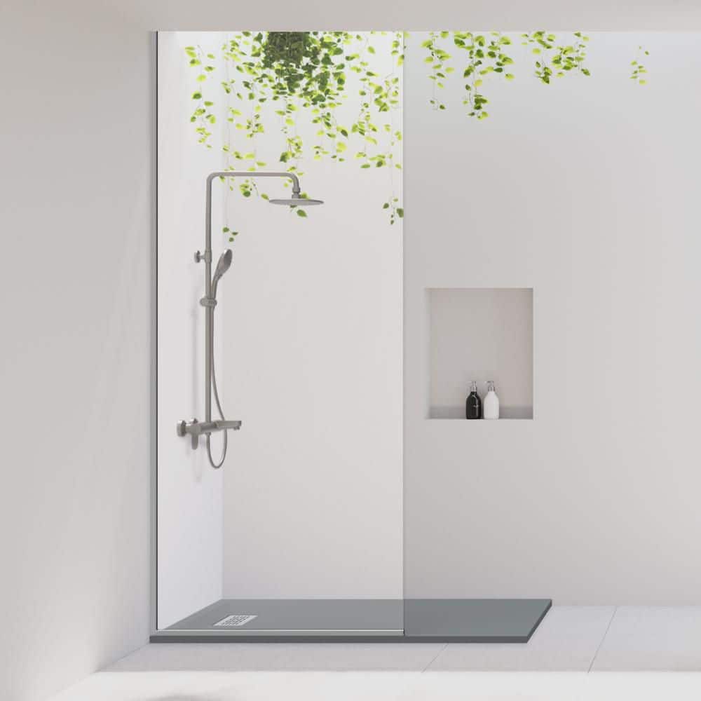 CASTICO 36 in. W 60 in. L 1.125 in. H Alcove Solid Composite Stone Shower Pan Base with L/R Drain Sand (2)