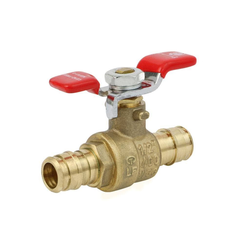 PLUMBFLEX 1/2 in. Heavy Duty Brass Full Port T-Handle PEX Ball Valve with Expansion Pex Connection (10-Pack) (2)