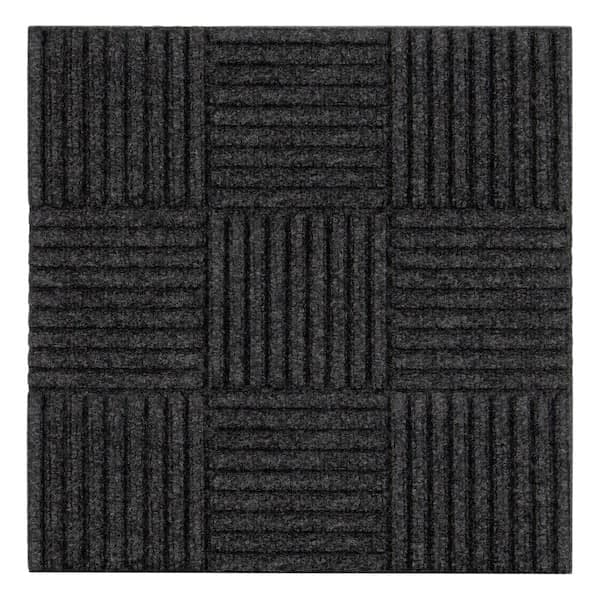 TrafficMaster Charcoal - Black Residential 18 x 18 in. Peel and Stick Carpet Tile Square (18 sq. ft.)