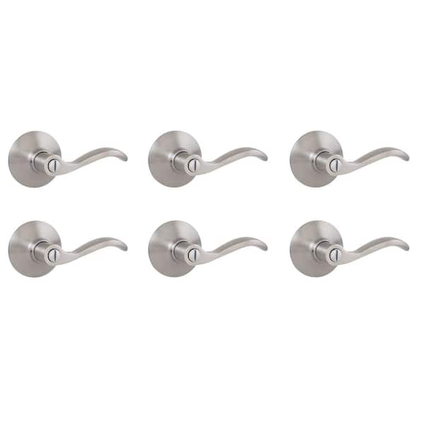 Defiant Naples Satin Nickel Bed and Bath Door Handle Contractor Pack (2)