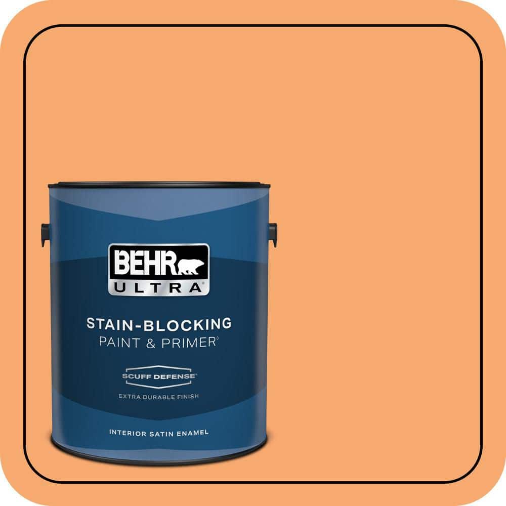 BEHR ULTRA 1 gal. #P230-5 Florida Sunrise Extra Durable Satin Enamel Interior Paint & Primer