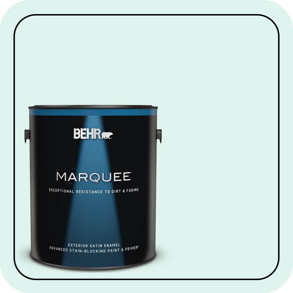 BEHR MARQUEE 1 gal. #500A-1 Glacier Bay Satin Enamel Exterior Paint & Primer