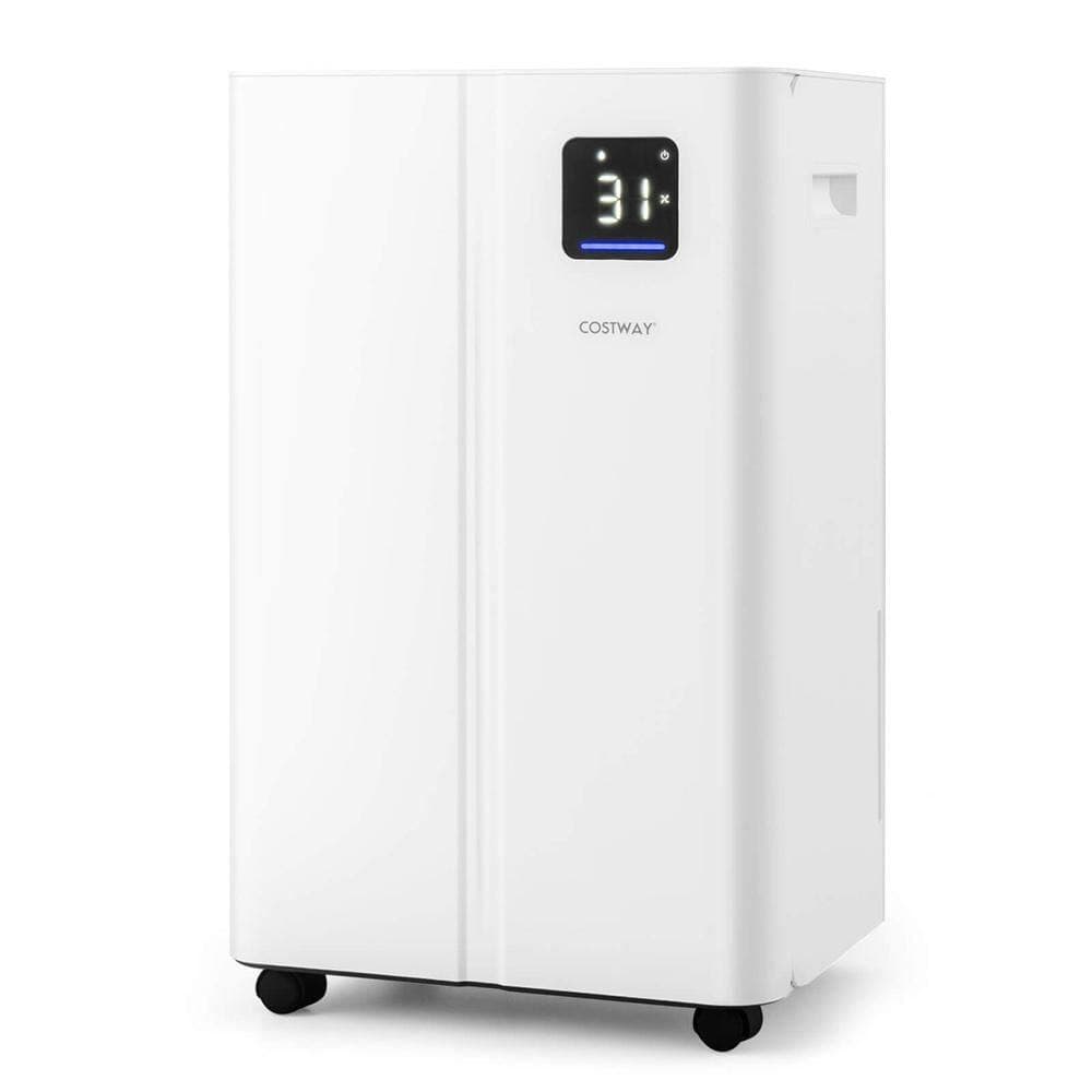 Costway 54 pt. 4500 sq. ft. with Bucket Dehumidifier in. White for Basement with 4L Water Tank (1)