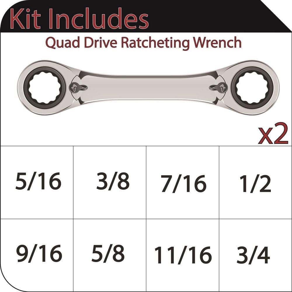 Husky SAE Quad Drive Ratcheting Wrench Set (2-Piece) (2)