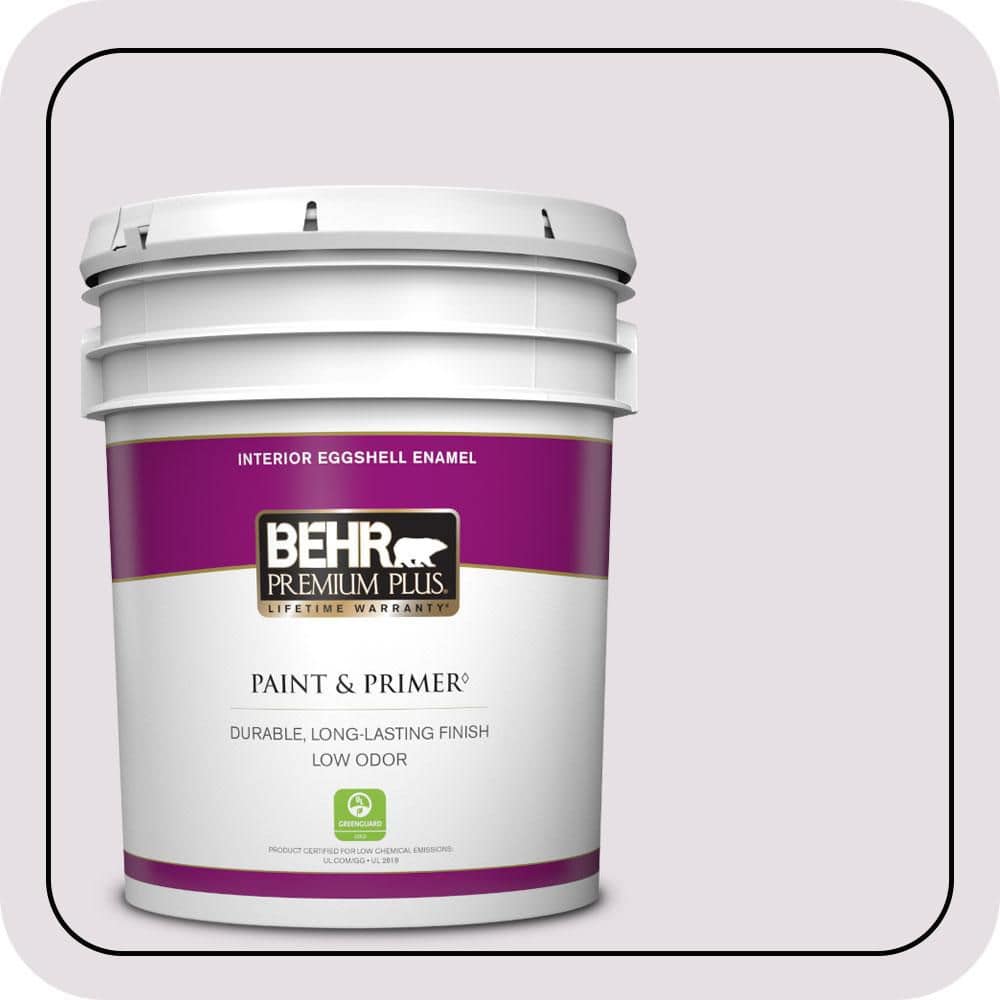 BEHR PREMIUM PLUS 5 gal. #670E-2 Pearl Violet Eggshell Enamel Low Odor Interior Paint & Primer
