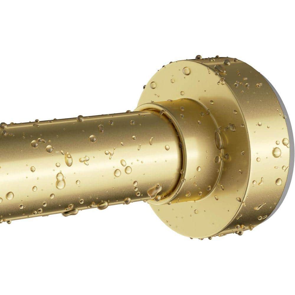 JFVKAF Adjustable Gold Shower Curtain Rod 17.60 in. x 3 in. W Spring Tension NonSlip No Drilling for Bathroom Window Never Rust (1)