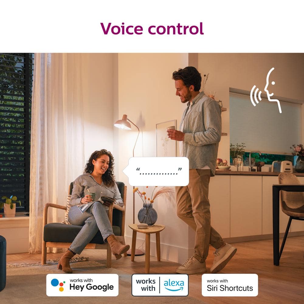 Philips 150-Watt Equivalent A23 LED Smart Wi-Fi Color Changing 2200-6500 (K) Light Bulb Powered by WiZ with Bluetooth (1-Pack) (3)